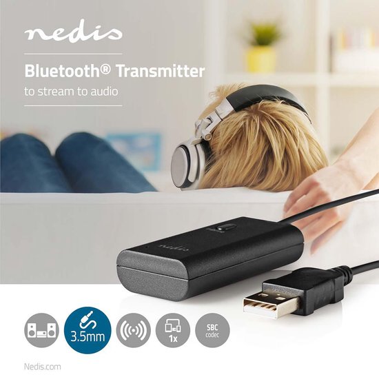 Nedis Bluetooth-Zender - Input: 1x AUX / 1x USB - SBC - Maximaal 1 Apparaat - Zwart - afbeelding 4