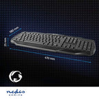 Nedis Bedraad Gaming Toetsenbord - USB 2.0 - Membrane Toetsen - LED - US internationaal - US Internationaal - USB Gevoed - Lengte stroomkabel: 1.50 m - Gaming - afbeelding 7