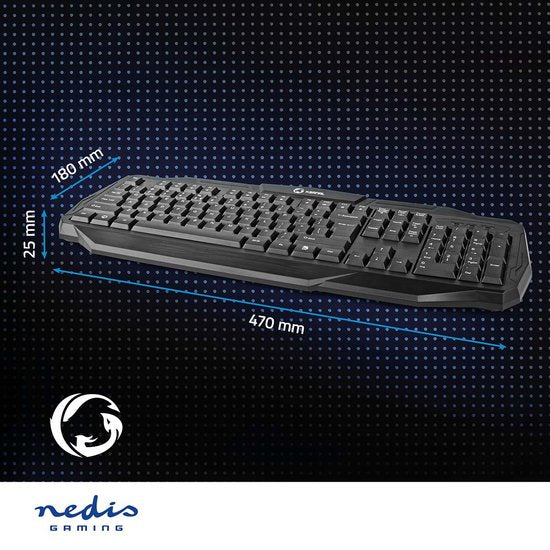 Nedis Bedraad Gaming Toetsenbord - USB 2.0 - Membrane Toetsen - LED - US internationaal - US Internationaal - USB Gevoed - Lengte stroomkabel: 1.50 m - Gaming - afbeelding 7