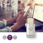 Nedis USB-C Adapter - USB 2.0 - USB-C Male - USB Micro-B Female - 480 Mbps - Rond - Verguld - Zilver - Cover Window Box - afbeelding 2