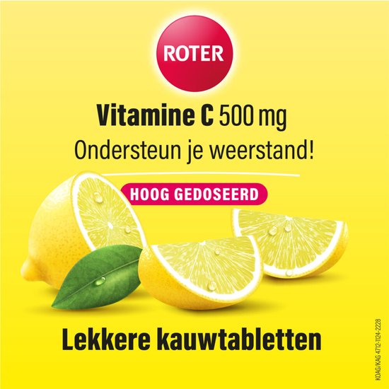 Roter Vitamine C Hooggedoseerd 500mg Citroen - 3 x 50 kauwtabletten - Voordeelverpakking - afbeelding 2