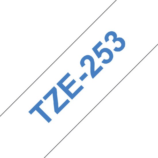 Brother TZe-253 Blauw op wit - afbeelding 3