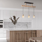Home Sweet Home - Landelijke Hanglamp Billy - geschikt voor E27 LED lichtbron - 3 lichts hanglamp gemaakt van Hout - 60/18/127cm - Pendellamp - afbeelding 6
