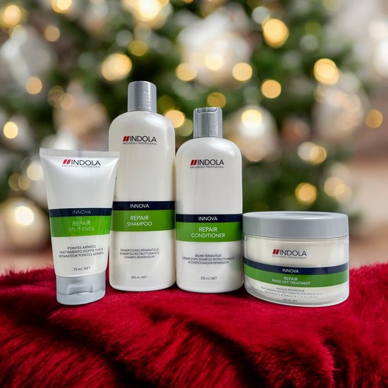 Indola Innova Repair SALE !! Geschenkset van 4 Producten, Shampoo, Conditioner, Treatment, Split ends - afbeelding 3
