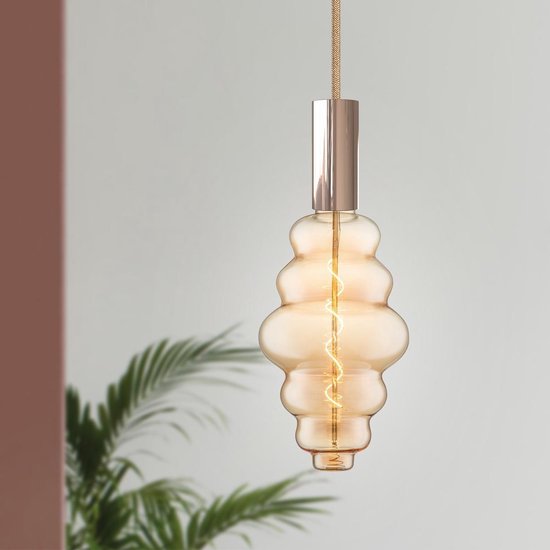 Home Sweet Home - Edison Vintage E27 LED filament lichtbron Spiraal - Amber - 18/18/38cm - Dimbaar - 4W 280lm 2700K - warm wit licht - geschikt - afbeelding 4