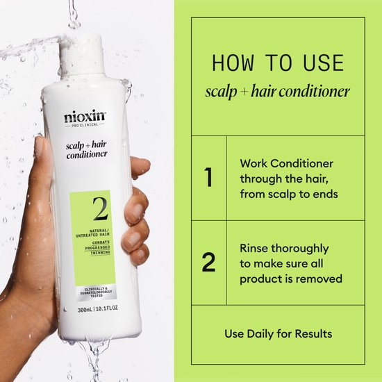 Nioxin System 2 - Conditioner - voor Natuurlijk Haar - Anti Haaruitval - Gevorderde Uitdunning - 300ml - afbeelding 6