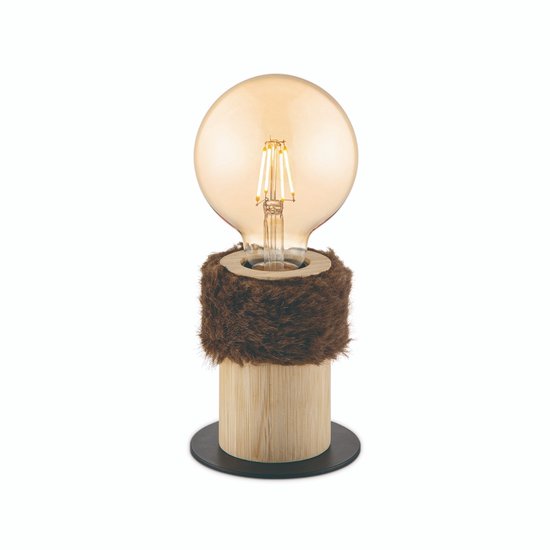 Home Sweet Home - Landelijke tafellamp Furdy - 10/10/11,5cm - bedlampje - geschikt voor E27 LED lichtbron - gemaakt van Bamboe - afbeelding 2