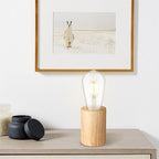 Home Sweet Home - Landelijke tafellamp Eliaz Rond - 7/7/10cm - bedlampje - geschikt voor E27 LED lichtbron - gemaakt van Hout - afbeelding 3