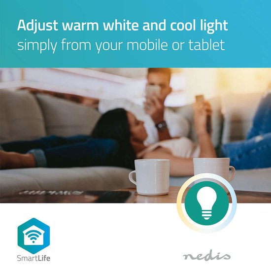 Nedis SmartLife LED Spot - Wi-Fi - GU10 - 400 lm - 5 W - Koel Wit / Warm Wit - 2700 - 6500 K - Energieklasse: F - Android / IOS - PAR16 - 1 Stuks - afbeelding 5