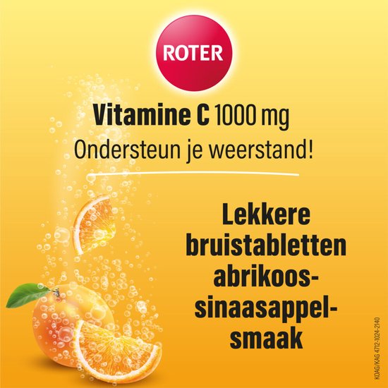 Roter Vitamine C Bruistabletten Sinaasappel Abrikoos - 3 x 2 x 20 stuks - Voordeelverpakking - afbeelding 4