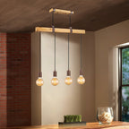 Home Sweet Home - Landelijke Hanglamp Denton - geschikt voor E27 LED lichtbron - 3 lichts hanglamp gemaakt van Hout - 70/14/128cm - Pendellamp - afbeelding 11