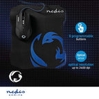 Nedis Gaming Muis & Muismat – Bedraad – 2400 DPI – Optisch – Ergonomisch – Zwart - afbeelding 6