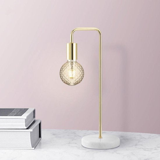 Home Sweet Home - Moderne tafellamp Noble - Brons - 20,3/20,3/40cm - bedlampje - voor E27 lichtbron - gemaakt van Marmer en metaal - afbeelding 3