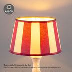 Home Sweet Home - Stoffen - Striped Lampenkap - Conisch - Wit + Rood - Minimalistische stijl - 20 x 15 x 13 cm - E27 fitting - voor tafellampen - voor woonkamer en slaapkamer - afbeelding 7