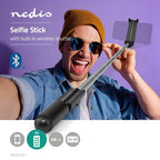 Nedis Bluetooth Selfie Stick - Maximale schermgrootte: 3.54 " - Gevouwen lengte: 15 cm - Uitgevouwen lengte: 48 cm - Maximaal draagvermogen: 400 g - Batterij Gevoed - afbeelding 5
