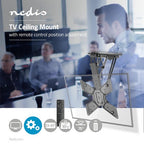 Nedis Gemotoriseerde TV-plafondbeugel - 23 - 55 " - Maximaal schermgewicht: 30 kg - Kantelbaar - Maximale plafondafstand: 663 mm - Minimale plafondafstand: 108 mm - Afstandbestuurbaar - Staal - Zwart - afbeelding 6