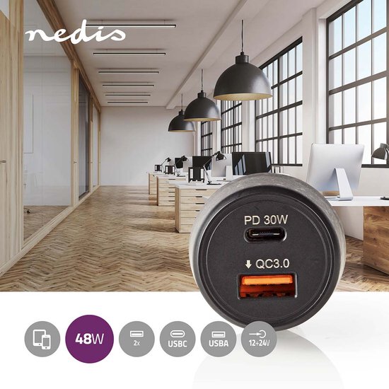 Nedis Autolader - W - A - Outputs: - Voltage - afbeelding 70