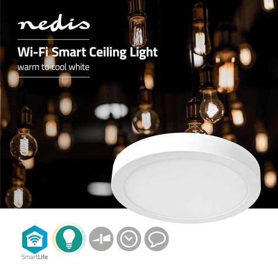 Wi-Fi Smart Plafondlamp   30  Warm tot Koel Wit  lm  W  Slank Design  Aluminium - afbeelding 5