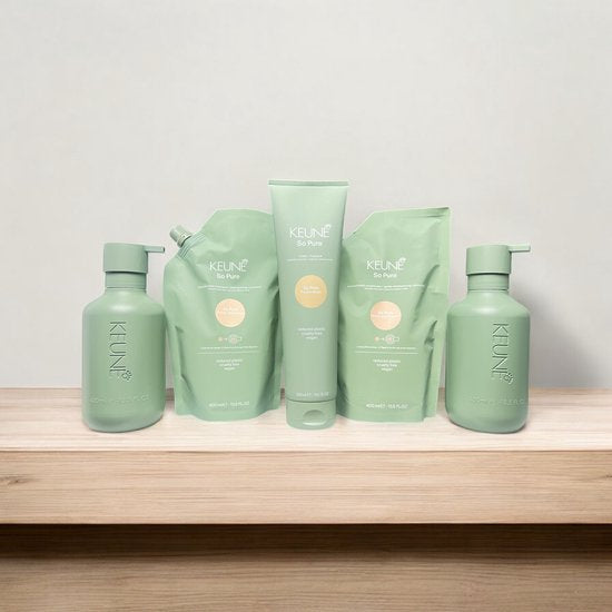 Keune So Pure Polish Shampoo 400ml + Conditioner 400ml Navulling + Masker Tube 300ml + 2 x lege fles 400 ml - afbeelding 2