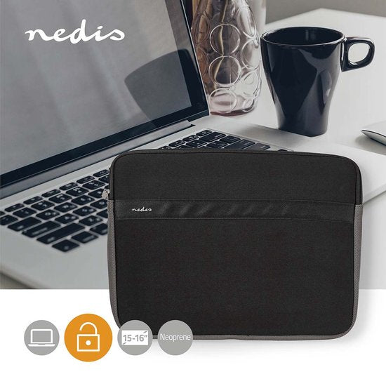Nedis Notebookhoes - 15 - 16 " - Neopreen - Antraciet / Zwart - 22 mm - 277 mm - 380 mm - afbeelding 2