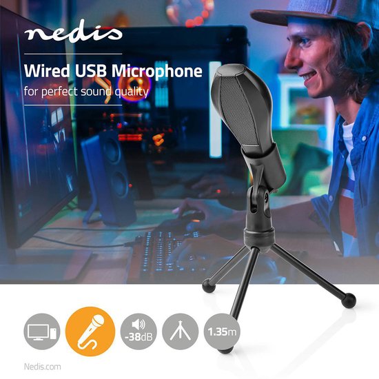 Nedis Microfoon - Apparaat: Desktop / Notebook - Bedraad - 1x USB - afbeelding 5