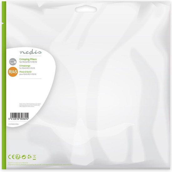 Nedis Krimptang - CAT5 / CAT5e / CAT6 / CAT6a / RJ10 / RJ11 / RJ45 - Snijden / Strippen / Tang - ABS / Staal - Blauw - afbeelding 11