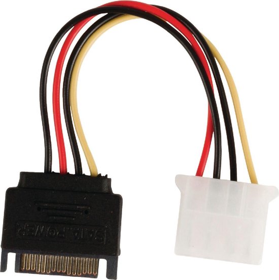 Nedis Interne Voedingskabel - SATA 15-Pins Male - Molex Female - Verguld - 0.15 m - Rond - PVC - Multicolour - Envelop - afbeelding 3