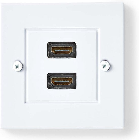 Nedis HDMI Wandcontactdoos - 2x HDMI Female - 4K@60Hz - HDMI Output - Zwart - 18 Gbps - Verguld - Envelop - afbeelding 1