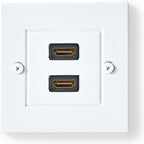 Nedis HDMI Wandcontactdoos - 2x HDMI Female - 4K@60Hz - HDMI Output - Zwart - 18 Gbps - Verguld - Envelop - afbeelding 1