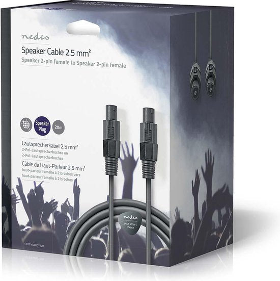 Nedis Speaker-Kabel - 48 0.20 - Koper - m - Rond - PVC - Donkergrijs - Gift Box - afbeelding 10
