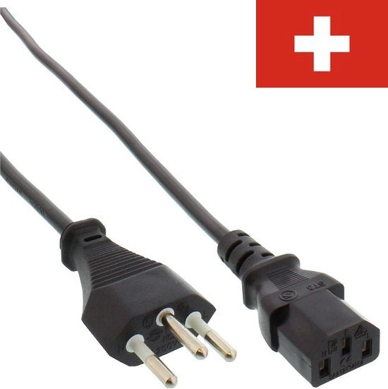 Nedis Stroomkabel - CH Type 12 - IEC-320-C13 - Recht - Recht - Vernikkeld - 5.00 m - Rond - PVC - Zwart - Envelop - afbeelding 9