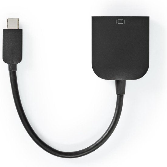 Nedis USB-C Adapter - USB 3.2 Gen 1 - USB-C Male - VGA Female 15p - 1920x1200 - 5 Gbps - 0.20 m - Rond - Vernikkeld - PVC - Zwart - Polybag - afbeelding 1