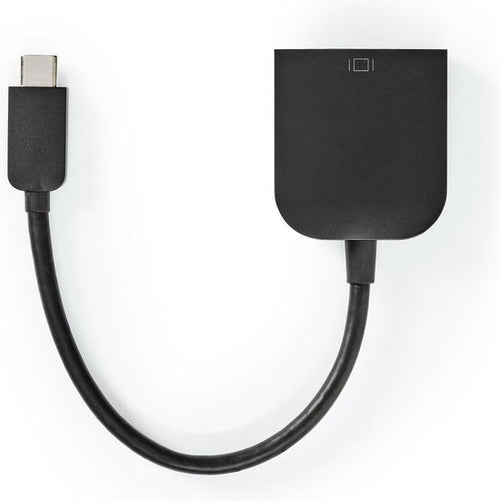 Nedis USB-C Adapter - USB 3.2 Gen 1 - USB-C Male - VGA Female 15p - 1920x1200 - 5 Gbps - 0.20 m - Rond - Vernikkeld - PVC - Zwart - Polybag - afbeelding 1