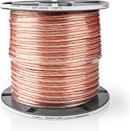 Speaker-Kabel - 2 x 6.00 mm² - Koper - 100.0 m - Rond - PVC - Transparant - Rol - afbeelding 2