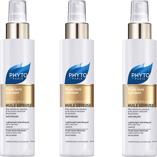 Phyto Paris Huile Soyeuse Lightweight hydrating oil Dry & Fine Hair 30ml x 3 - afbeelding 1