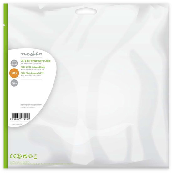 Nedis CAT6 Netwerkkabel - RJ45 Male - RJ45 Male - S/FTP - m - Rond - LSZH - afbeelding 86