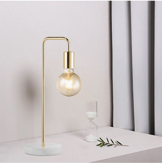Home Sweet Home - Moderne tafellamp Noble - Brons - 20,3/20,3/40cm - bedlampje - voor E27 lichtbron - gemaakt van Marmer en metaal - afbeelding 7