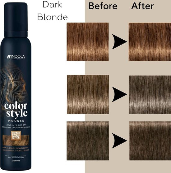 Indola - Indola Color Style Mousse Dark Blonde 200ml - afbeelding 15