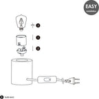 Home Sweet Home - Landelijke tafellamp Eliaz Rond - 7/7/10cm - bedlampje - geschikt voor E27 LED lichtbron - gemaakt van Hout - afbeelding 2