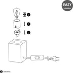 Home Sweet Home - Landelijke tafellamp Eliaz Vierkant - 7/7/10cm - bedlampje - geschikt voor E27 LED lichtbron - gemaakt van Hout - afbeelding 7