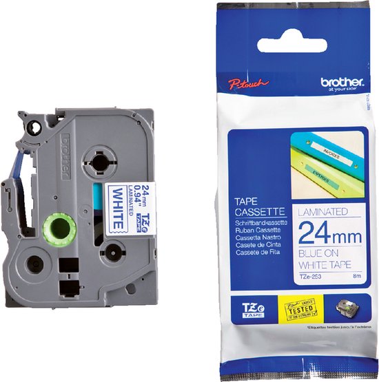 Brother TZe-253 Blauw op wit - afbeelding 4