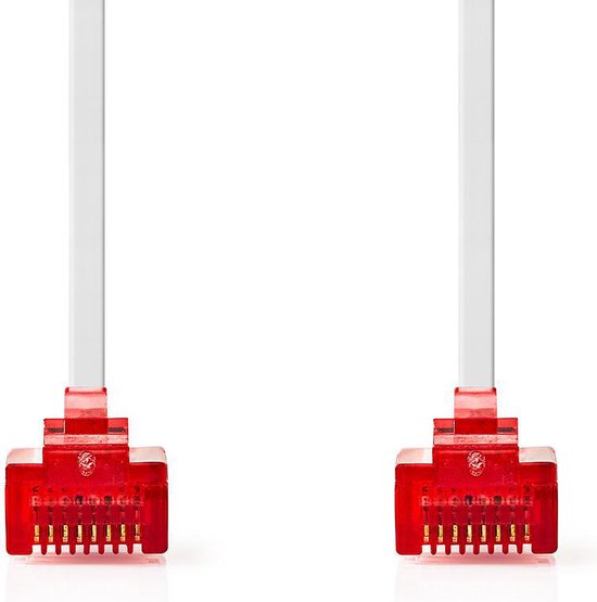 Nedis CAT6 Netwerkkabel - RJ45 Male - RJ45 Male - U/UTP - 10.0 m - Snagless - Plat - PVC - Wit - Envelop - afbeelding 1