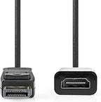 Nedis DisplayPort-Kabel - DisplayPort Male - HDMI Output - 1080p - Vernikkeld - 0.20 m - Rond - PVC - Zwart - Envelop - afbeelding 1