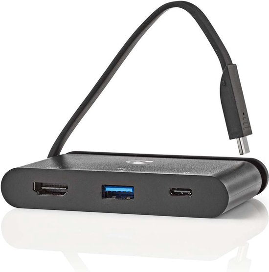 USB Multi-Port Adapter - USB 3.2 Gen 1 - USB-C Male - HDMI Female / USB-A Female / USB-C Female - Rond - Vernikkeld - Zwart - Window Box met Euro Lock - afbeelding 7