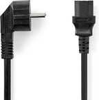 Nedis Stroomkabel - Type F (CEE 7/7) Male - IEC-320-C13 - Gehoekt - Recht - Vernikkeld - 2.00 m - Rond - PVC - Zwart - Label - afbeelding 4