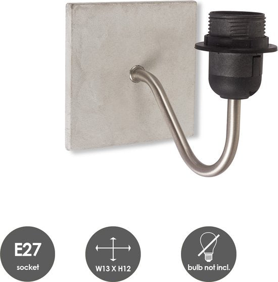 Home Sweet Home - Moderne wandlamp Concrete voor lampenkap - Beton - 13/13/12cm - gemaakt van Metaal - geschikt voor E27 LED lichtbron - voor - afbeelding 2