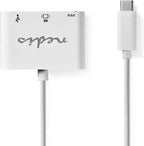 Nedis USB Multi-Port Adapter - USB 3.2 Gen 1 - USB-C Male - HDMI Output / USB-A Female / USB-C Female - 5 Gbps - 0.20 m - Rond - Vernikkeld - PVC - Wit - Polybag - afbeelding 3