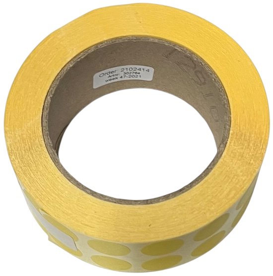 Stickers -Geel - 4000 stuks Rond Doorsnede 19 mm op Rol - afbeelding 2