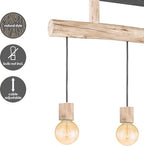 Home Sweet Home - Landelijke Hanglamp Billy - geschikt voor E27 LED lichtbron - 3 lichts hanglamp gemaakt van Hout - 60/18/127cm - Pendellamp - afbeelding 8