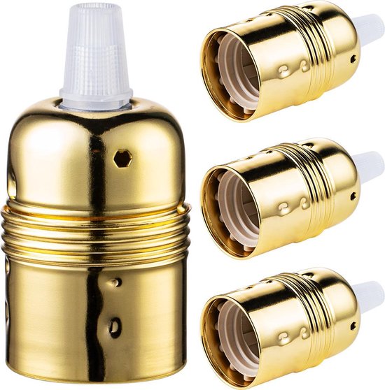 Home Sweet Home - E27 fItting - Goud - 4.8/4.8/5.8cm - Rond - voor E27 lamphouder gemaakt van metaal - geschikt voor E27 lichtbron - ENEC gekeurd - - afbeelding 7